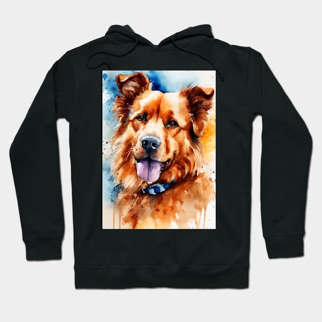 dog watercolor Hoodie by rafand23